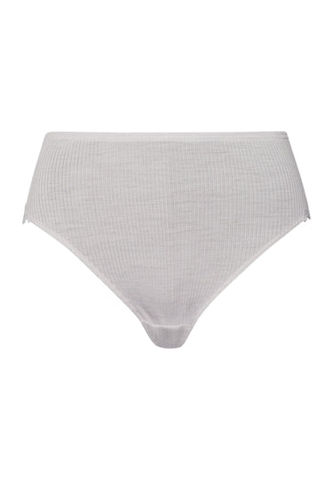 Celeste Wool And Silk Lace Trim Full Briefs | Silver Vapor 70819-2652